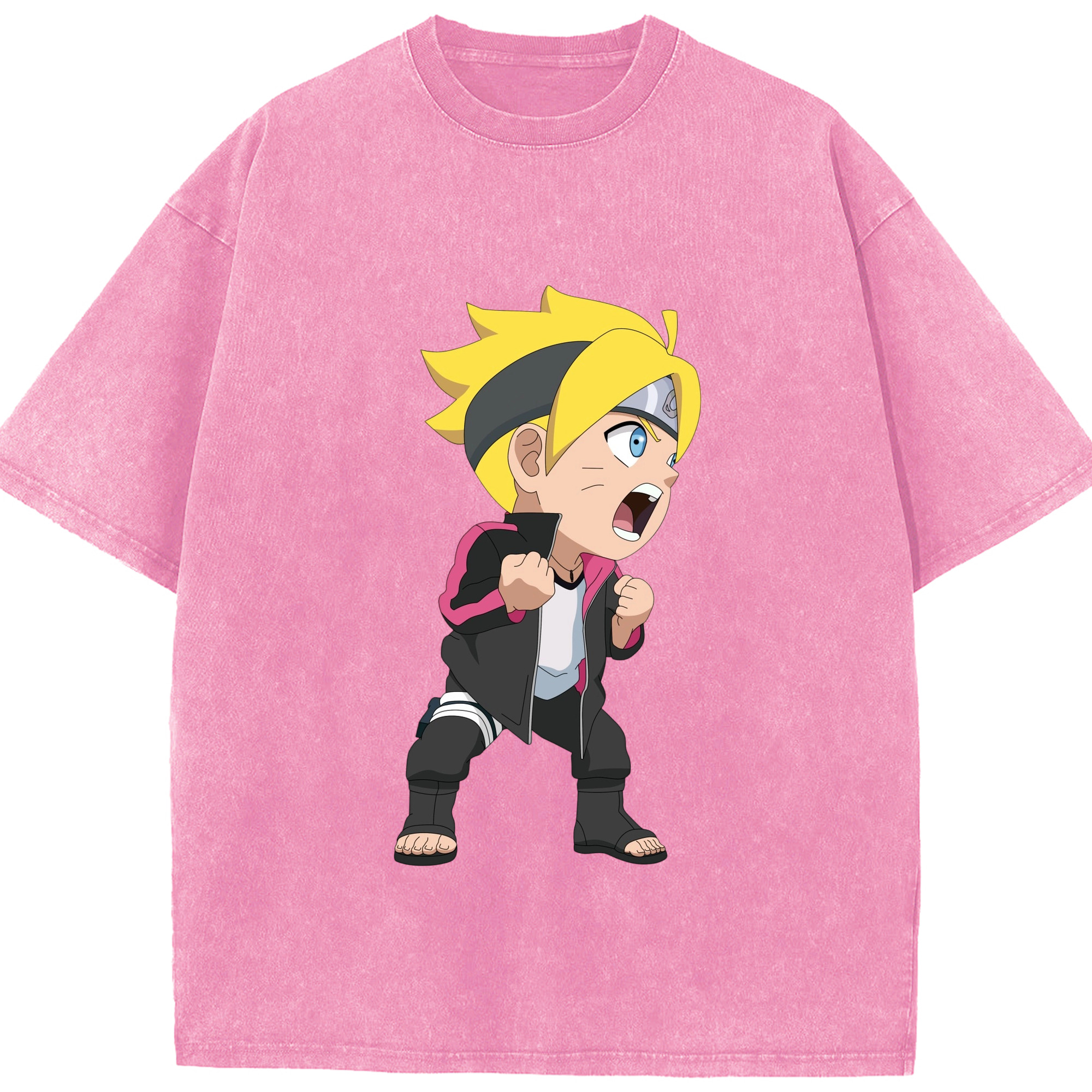 （画像用） NARUTO -ナルト- うずまき ボルト Uzumaki Boruto 綿100% ヴィンテージ風 半袖Tシャツ（フロントプリント）